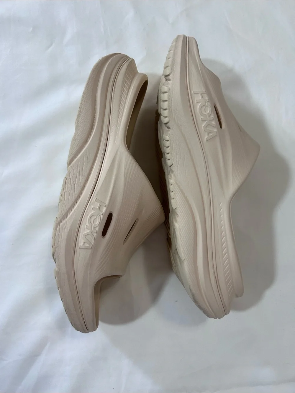 HOKA Beige Ora Recovery Slide,W7 - Picture 16 of 16